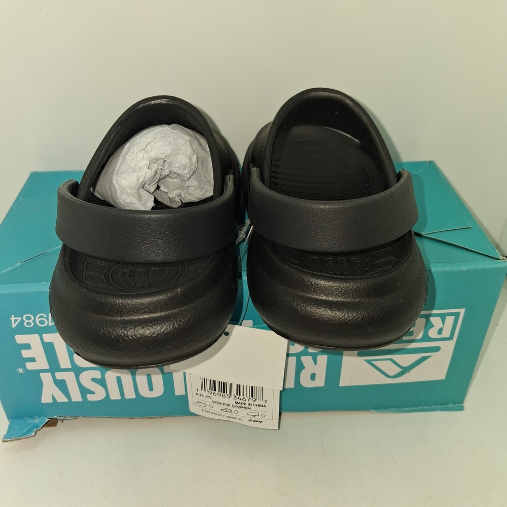Reef Black Slip-On Comfort Slides with Heel Strap - Picture 5 of 10
